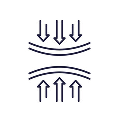 compression icon, line vector sign