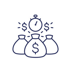 fast loan, money line icon