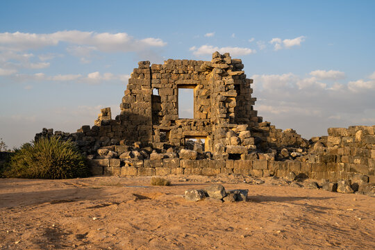 House 118 Ruins in Umm El-Jimal, Jordan Basalt Stone Building