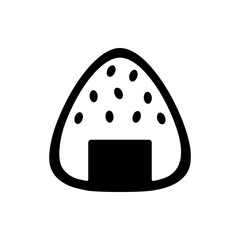 onigiri icon vector or onigiri icon isolated on white background. Japanese onigiri icon. Best onigiri icon for content related to japanese food. Especially for a symbol of typical Japanese food.