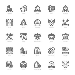 Winter icon pack for your website, mobile, presentation, and logo design. Winter icon outline design. Vector graphics illustration and editable stroke.