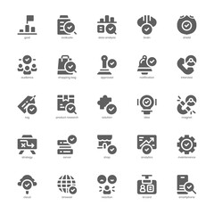 Market Research icon pack for your website, mobile, presentation, and logo design. Market Research icon glyph design. Vector graphics illustration and editable stroke.