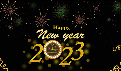 Happy new year 2023 banner luxury design. Modern Christmas background. Vector image