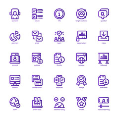 Survey icon pack for your website, mobile, presentation, and logo design. Survey icon basic line gradient  design. Vector graphics illustration and editable stroke.