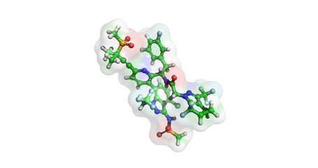Sunlenca (lenacapavir) HIV-AIDS drug, 3D molecule

