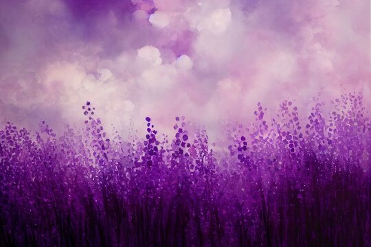 watercolor lavender field
