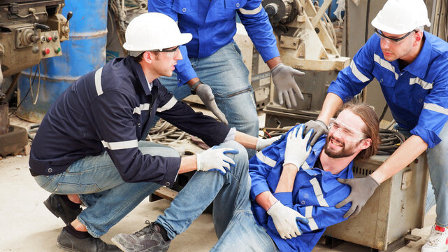 Engineer injured in industrial plant.