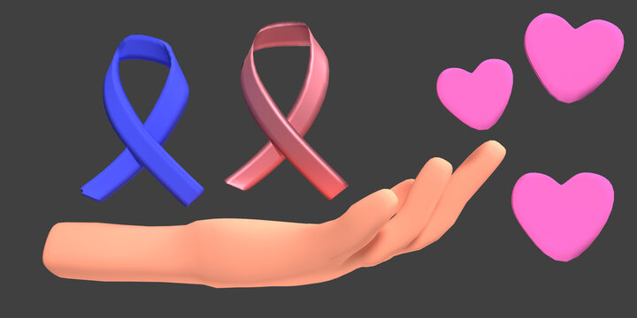 collection image to commemorate world cancer day with hand drawn illustration, logo and other illustration transparent background