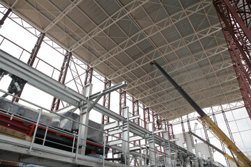 industrial plant built of iron structures