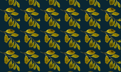 Vector seamless beautiful abstract nature leaves flat background