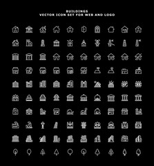 BUILDING VECTOR SET ICON FOR WEB LOGO