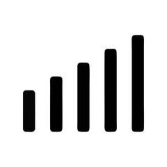 Network signal strenght icon for simple flat style ui design. Sign, bars.
