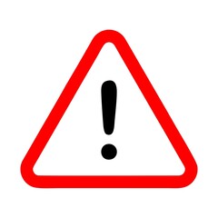 Warning icon / sign in flat style isolated. Caution symbol for.