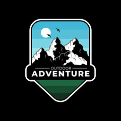 mountain adventure badge logo template design collection