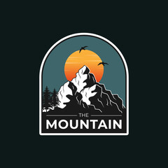 mountain adventure badge logo template design collection