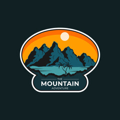 mountain adventure badge logo template design collection