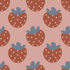 Strawberry vector ilustration seamless patern.Great for textile,fabric,wrapping paper,and any print.
