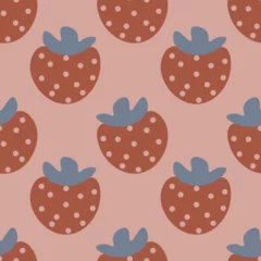 Zelfklevend Fotobehang Strawberry vector ilustration seamless patern.Great for textile,fabric,wrapping paper,and any print. © Yus