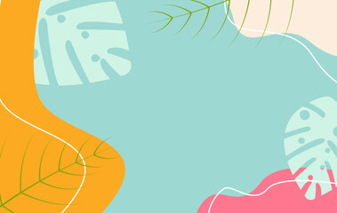 Colorful summer background layout banner design template. Horizontal poster, greeting card, header for website