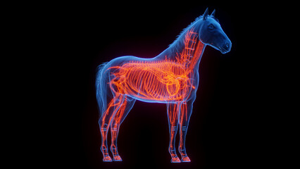 3D medical illustration of a horse's vascular system © Sebastian Kaulitzki