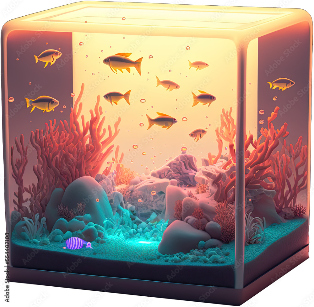 Wall mural Isometric fish tank