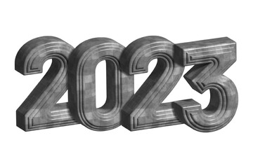 2023 New Year 3d marble numbers - transparent background PNG