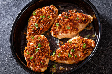 chicken breasts with crunchy fried onion coating