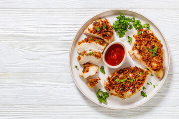 chicken breasts with crunchy fried onion coating
