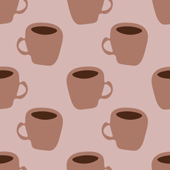 Cup of coffee vector ilustration seamless patern.Great for textile,fabric,wrapping paper,and any print.