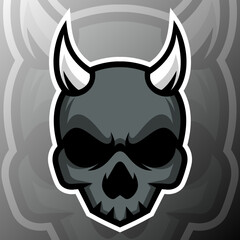 vector graphics illustration of a skull evil in esport logo style. perfect for game team or product logo
