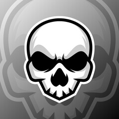 vector graphics illustration of a skull in esport logo style. perfect for game team or product logo