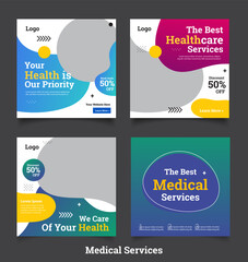 Fototapeta premium Best Medical Services social media post 