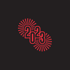 vector happy new year 2023 theme, Vector illustration of fireworks.