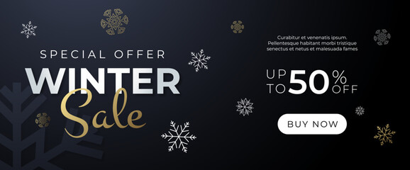 Winter sale banner, up to 50% off, banners for online shopping.  Banner for social media stories sale, web page, mobile phone. template design special offer.