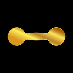 gold dumbbell vector logo template