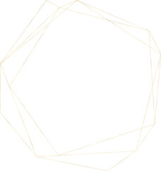 polygon gold frame, round corner, square gold outline