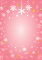 クリスマスの星と雪の結晶の背景イラスト