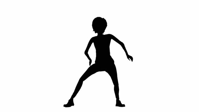 a white 3D background with a black silhouette of a person.