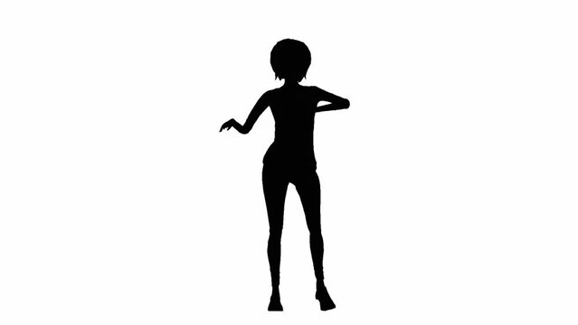 a white 3D background with a black silhouette of a person.