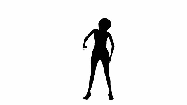 a white 3D background with a black silhouette of a person.