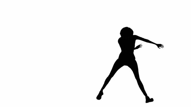 a white 3D background with a black silhouette of a person.