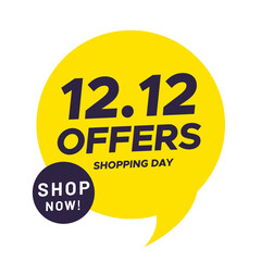 12.12 Shopping day sale poster or flyer design. 12.12 Crazy sales online. EPS 10