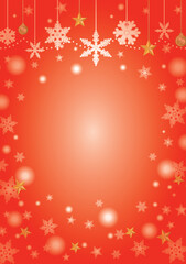 クリスマスの星と雪の結晶の背景イラスト