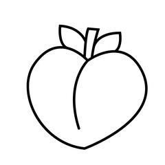 Outline Peach Vectors Illustration