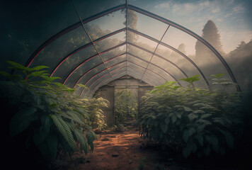 Commercial cannabis farm in Thailand, marijuana growing company, commercial cannabis production, and cannabidiol oil for herbal alternative treatment. Generative AI