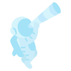 astronaut character space icon illustration