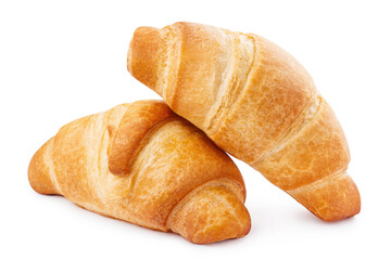 Delicious croissants, isolated on white background