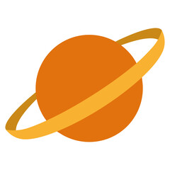 saturn planet illustration flat icon © Farra