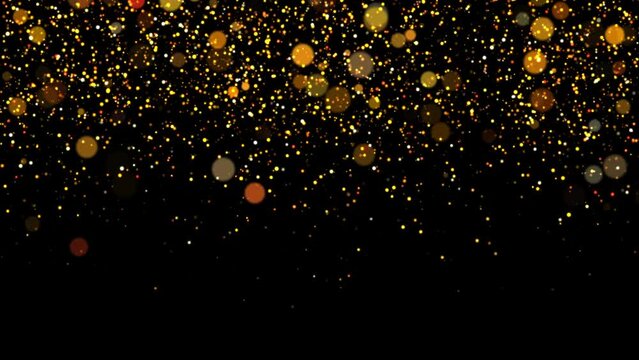 falling particles glitter rich gold sparkles background light video