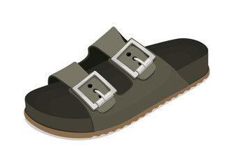 Sandal shoe slipper foot slides fashion shoes slider footwear slippers vector illustration